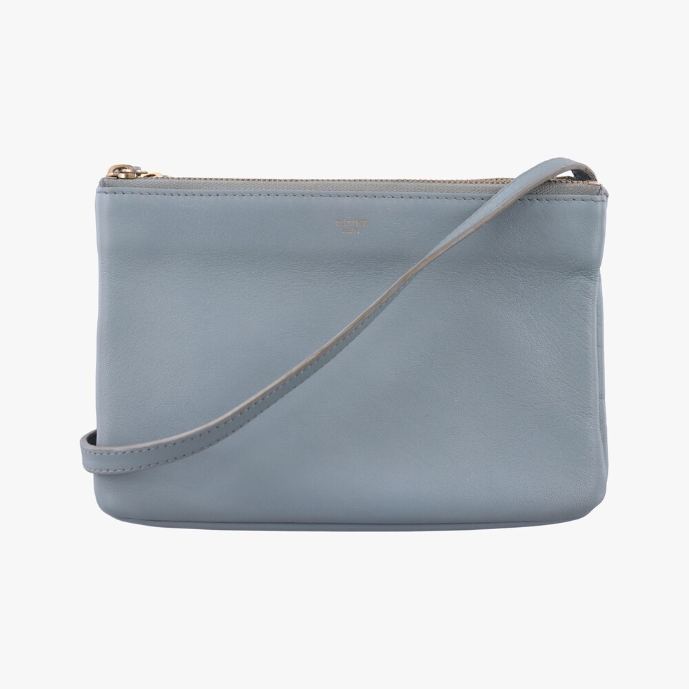 Celine Trio Crossbody Leather Blue